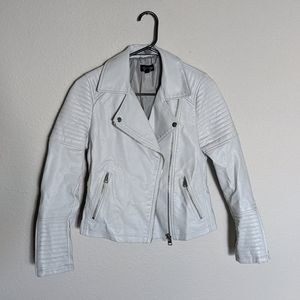Topshop Faux Leather Jacket - Ice Gray